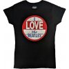 The Beatles Tričko Vintage I Love The Beatles Womens Black M