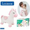 LEXIBOOK Hopsadlo pre deti - Jednorožec plyšový biely