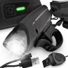 SILNÁ LED LAMPA NA BICYKEL PREDNÁ USB AKUMULÁTOROVÁ KLAKSÓN HLASNÁ USB LAMPA