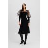 SUKŇA KARL LAGERFELD A LINE PEARL KNIT SKIRT BLACK