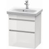 Duravit DuraStyle - Umývadlová skrinka Compact, 61x50x37 cm, 2 zásuvky, lesklá biela DS640302222