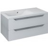 Sapho WAVE umývadlová skrinka 89,7x45x47,8cm, biela/dub strieborný,ľavá - WA094L
