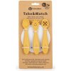 PETITE&MARS Set 3 ks silikónových tréningových lyžičiek Take&Match Intense Ochre 6m+