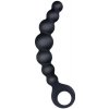NMC 7 Inch Ribbed Silicone Anal Beads Black (111893)