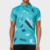 Pánska polokošeľa Callaway Golf OUTSIDE THE LINES PRINT tyrkysová XL