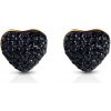 Náušnice srdce SAVICKI: žlté zlato, zirkóny - B-K-K1070-00158-585-Z