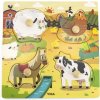 Detské drevené puzzle s úchytmi Viga Farma 4 ks
