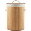 Okrúhly bambusový kôš na bielizeň – 60 l prírodná