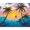 Diamondi Diamantové maľovanie ZÁPAD SLNKA ZA PALMAMI 40 x 50 cm vypnuté plátno na rám