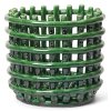 Ferm Living Keramický košík Ceramic Basket, malý – smaragdovo zelený