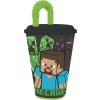 STOR Plastový kelímek Minecraft hrnek Minecraft XL s brčkem 430 ml