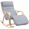 Hojdacie kreslo, relaxačné kreslo s nastaviteľnou opierkou nôh, svetlo šedé
