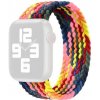 AppleKing nylonový remienok s vrkočovým vzorom pre Apple Watch Ultra 49mm / 46mm / 45mm / 44mm / 42mm - L - tmavý dúhový - možnosť vrátiť tovar ZADARMO do 30tich dní
