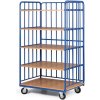 Policový vozík, 5 políc, 3 bočnice s výplňou, nosnosť 400 kg