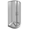 Jika Lyra plus - Sprchovací kút, štvrťkruh, rádius 550 mm, 800 mmx800 mmx1950 mm – sklo transparentné, 4 mm, držadlá biele H2533810006681