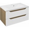 Sapho Sapho, WAVE umývadlová skrinka 79,7x45x47,8cm, biela/dub cuneo, WA080-3025