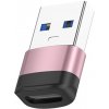 AppleKing dátový a nabíjací adaptér OTG USB-A 3.0 / USB-C female - ružový - možnosť vrátiť tovar ZADARMO do 30tich dní
