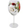Výročný pohár na víno k 25 narodeninám červené ruže