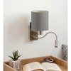 Brilagi - LED flexibilná nástenná lampa NUBILA 1xE27/25W/230V+LED/3W chróm/svetlosivá BG1556+BG2454 + záruka 3 roky zadarmo