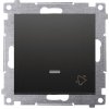 Kontaktní-Simon Simon 54 Rington Tlačítko “s LED podsvícení (modul) 16AX 250V Black Mat DD1AL.01/49 šroubové svorky