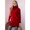 Red sweater with stand-up collar červená One size Kesi 5907302503305