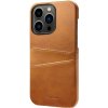 Suteni kožený kryt s kapsou na karty pre iPhone 14 Pro Max - sedlovo hnedý - možnosť vrátiť tovar ZADARMO do 30tich dní