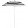 Slnečník DALIA 180 cm, 32/32 mm, s naklápacím kĺbom, čierno-biely, plážový