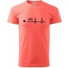 Kolky EKG - Klasické pánske tričko vyššej gramáže - S ( Korálová )