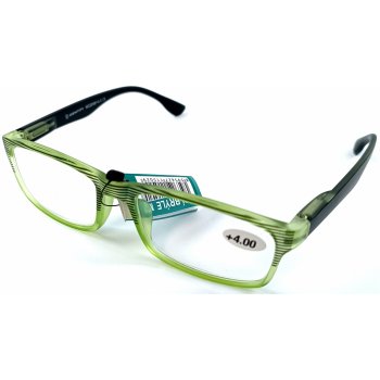 Berkeley Dioptrické okuliare na čítanie plastové zelené čierne pruhy MC2248