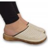 Dámske béžové kožené šľapky COMFORT BELLEVUE 2
