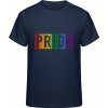 Premium Tričko - Dúhový nápis - PRIDE - Námornícka - XXL - Pánske
