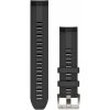 Remienok Garmin Quickfit 22mm, silikónový, čierny, strieborná spona (MARQ)