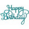 Tyrkysový zápich - topper na tortu Happy Birthday 14 cm - TARRA pyrotechnik