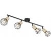 Globo 54802S-4AB prisadené stropné bodové svietidlo Xara I 4x40W | E14 - čierna, mosadz