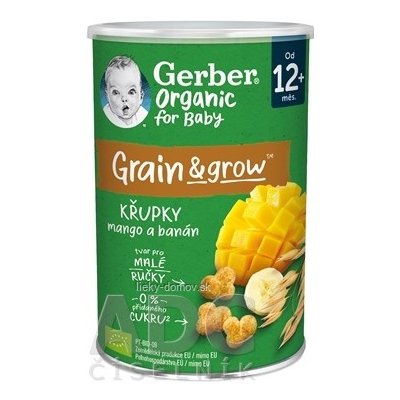 Gerber Organic CHRUMKY Kukurično-ovsené s mangom a banánom (od ukonč. 12. mesiaca) 1x35 g