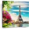 Sablio Obraz Paríž Eiffelova veža Mraky - 50x50 cm