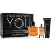 Giorgio Armani Stronger With You SET: Toaletná voda 100ml + Toaletná voda 15ml + Sprchovací gél 75ml pre mužov