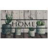 Textilná gumová vstupná rohož FLOMA Succulents - dĺžka 45 cm, šírka 75 cm, výška 1,1 cm
