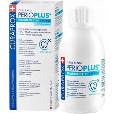 Curaprox Perio Plus+ Regenerate ústní voda (0,09% CHX + HA) 200 ml