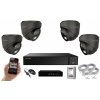 MS AI hybrid Light IP 4 kamerový set so switchom 5 Mpix GDome (6142K4B) (Monitorrs Security)