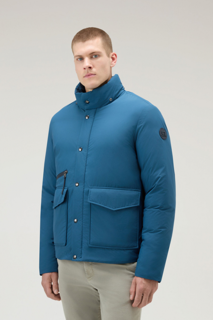 Woolrich bunda ALEUTIAN JACKET modrá