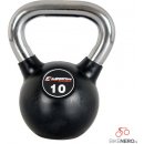 inSPORTline kettlebell Pogumovaná s chromovou rukojetí 10 kg