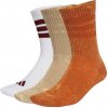 Ponožky adidas 3 Stripes Cushioned Crew Stone Wash 3 Pair Pack Fox Orange/Warm Sandstone/White L