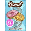 Ceduľa Restaurant Menu - Donut Vintage style 30cm x 20cm Plechová tabuľa