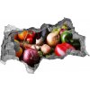 Nálepka 3D diera Zelenina a ovocie 95x73 cm