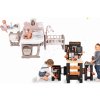 Set domček pre bábiku Large Doll's Play Center Natur D'Amour Baby Nurse Smoby a pracovný stôl trojkrídlový so skladacím autíčkom
