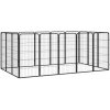 Ohrádka pre psov 16 panelov čierna 50x100 cm práškovaná oceľ-ForU-3115960