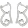 Troli Moderné oceľové náušnice Mačka