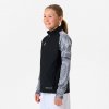 KIPSTA Detská mikina Viralto CLUB Wavy s 1/2 zipsom čierno-biela 113-122 cm