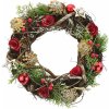 Vianočný ratanový veniec Rosso, 30 cm